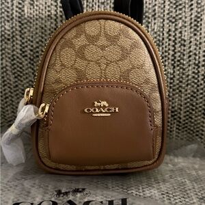 Coach Brown Mini Signature Backpack